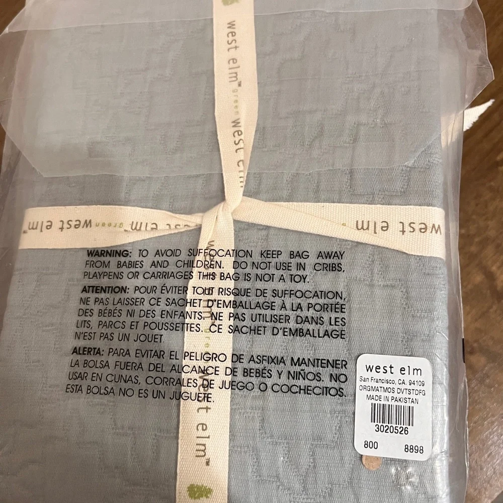2 west elm organic matelasse mosa standard sham pillow case 100% organic cotton